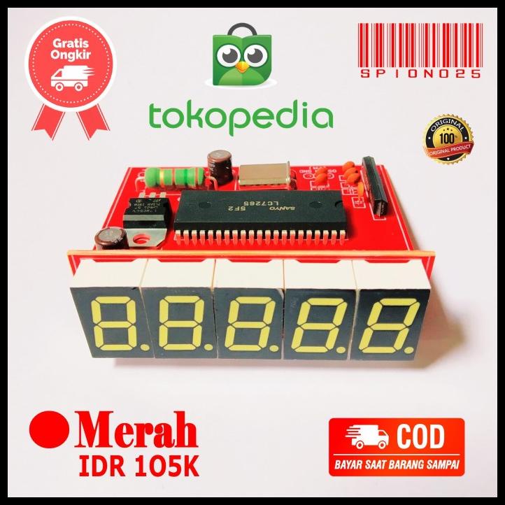 Counter Fm Display - Frequency Fm Digital - 5 Digit Merah