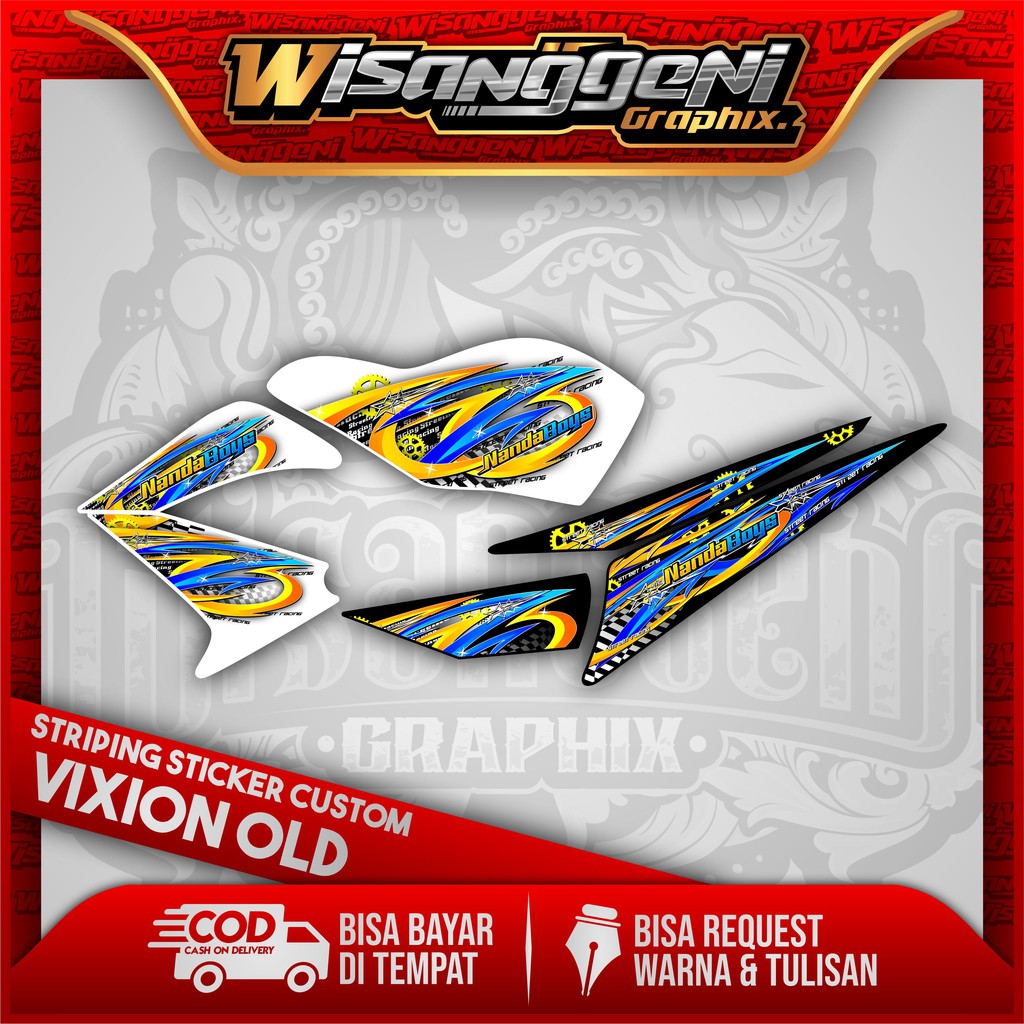 STRIPING STICKER DECAL YAMAHA VIXION OLD CUSTOM 1