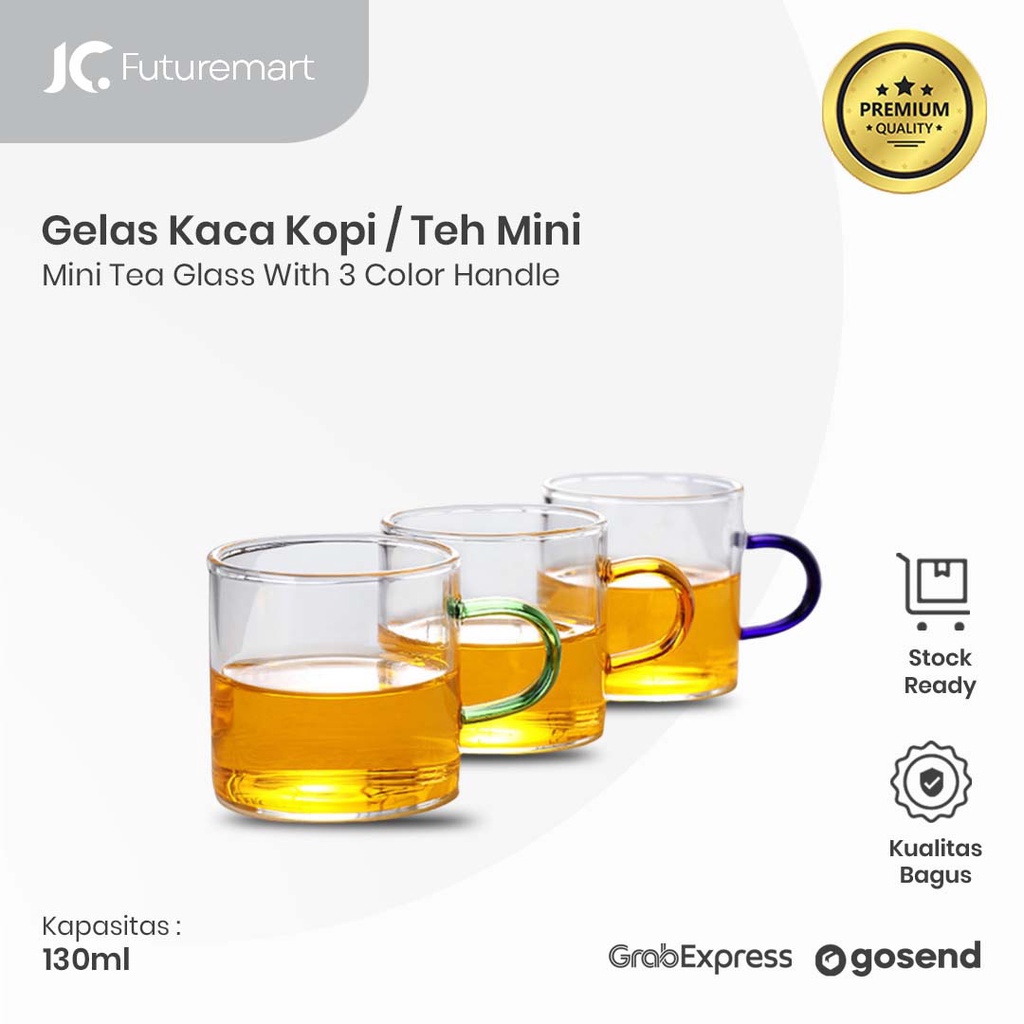 GELAS KACA TEH KOPI MINI TEA COFFEE GLASS HANDLE 130ML