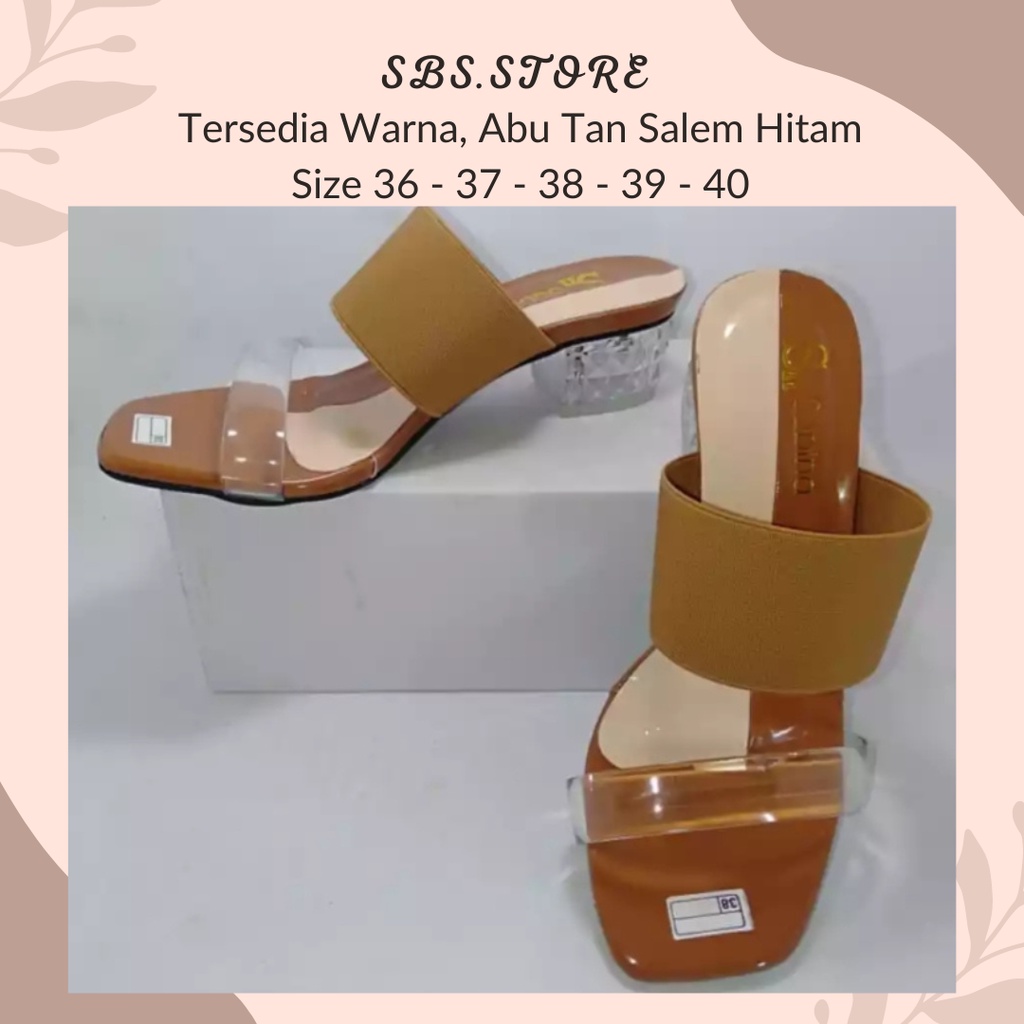 SANDAL WANITA JELLY HAK KACA TERBARU MEWAH HEELS WEDGES PESTA