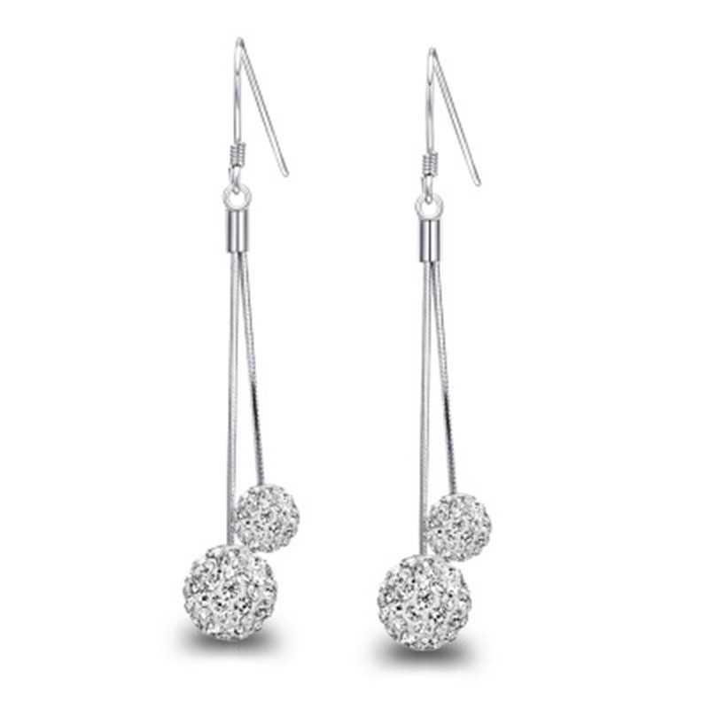 925 anting perak sterling anting-anting wanita dengan perhiasan fashion berlian-L