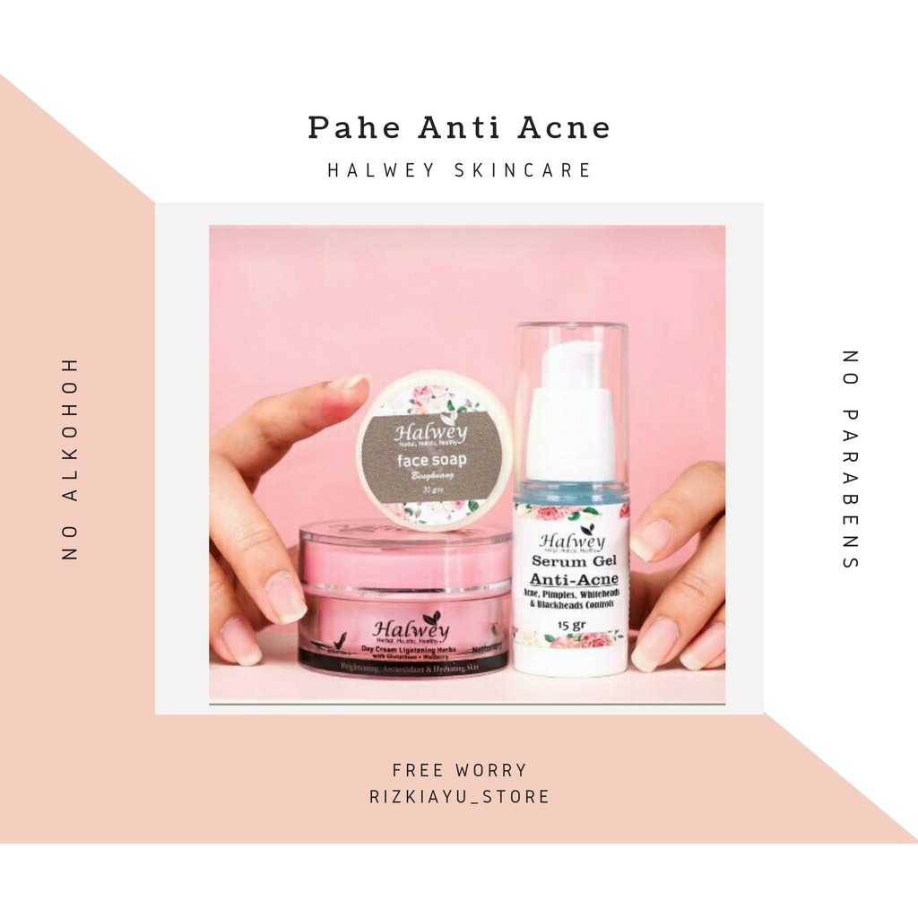 Paket Hemat Skincare Anti Acne dari Halwey