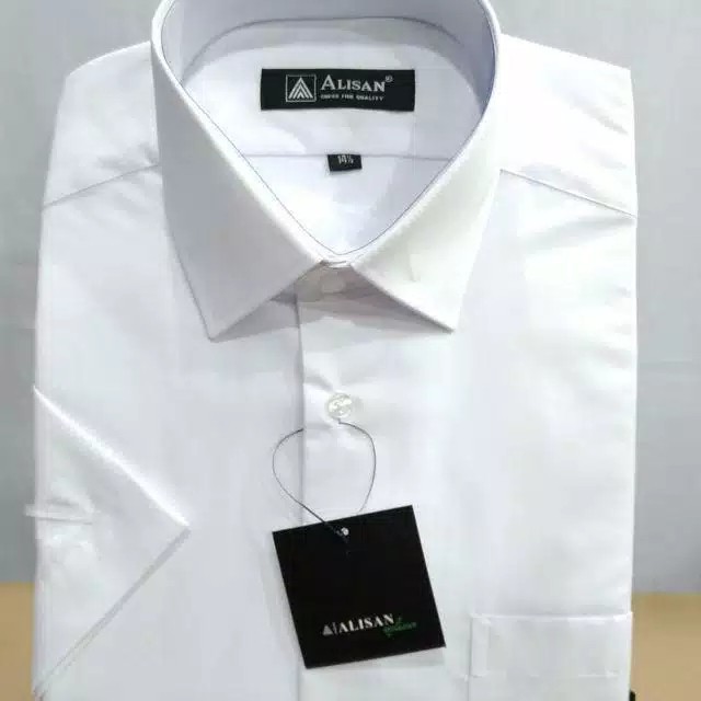 Kemeja Putih Polos Pria (Lengan Pendek) Jumbo