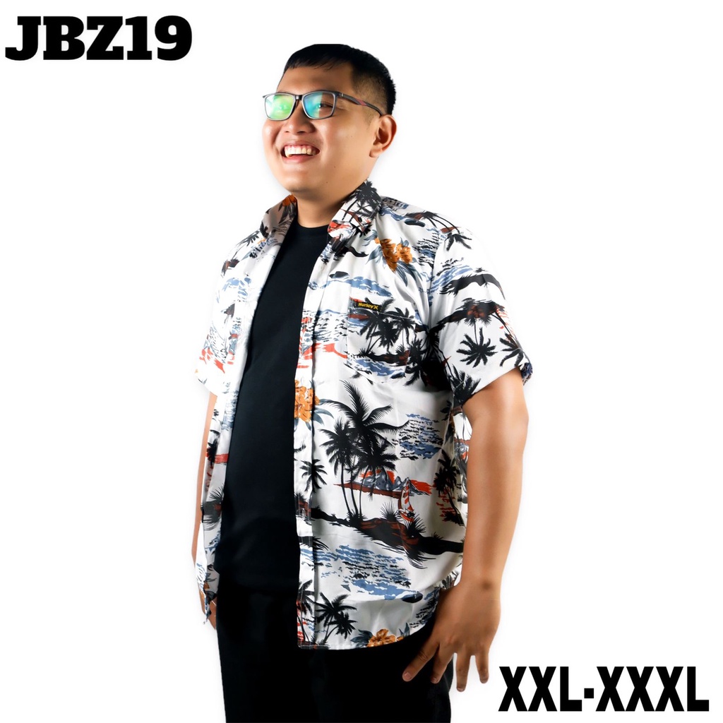 KEMEJA MOTIF PRIA | KEMEJA MOTIF KORAN | GROSIR KEMEJA MOTIF  SURFING JUMBO UKURAN XXL-XXXL
