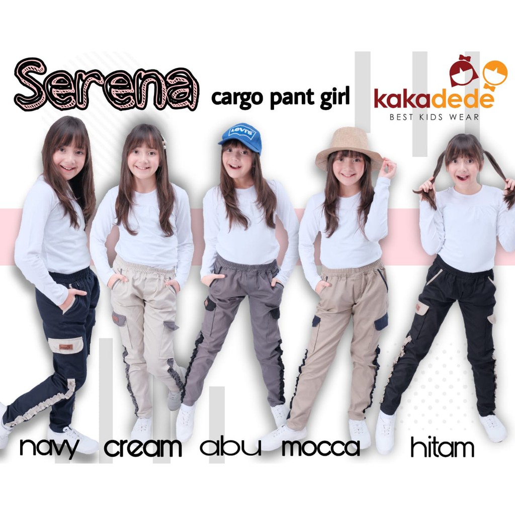 (BISA COD) SERENA CARGO PANT GIRL BY KAKADEDE KIDSWEAR