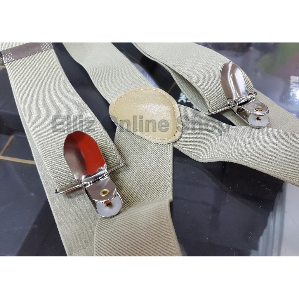 SUSPENDER DEWASA  - Bahan karet elastis - Lebar 3,5cm -  melar s/d 140cm (Fit XXL)