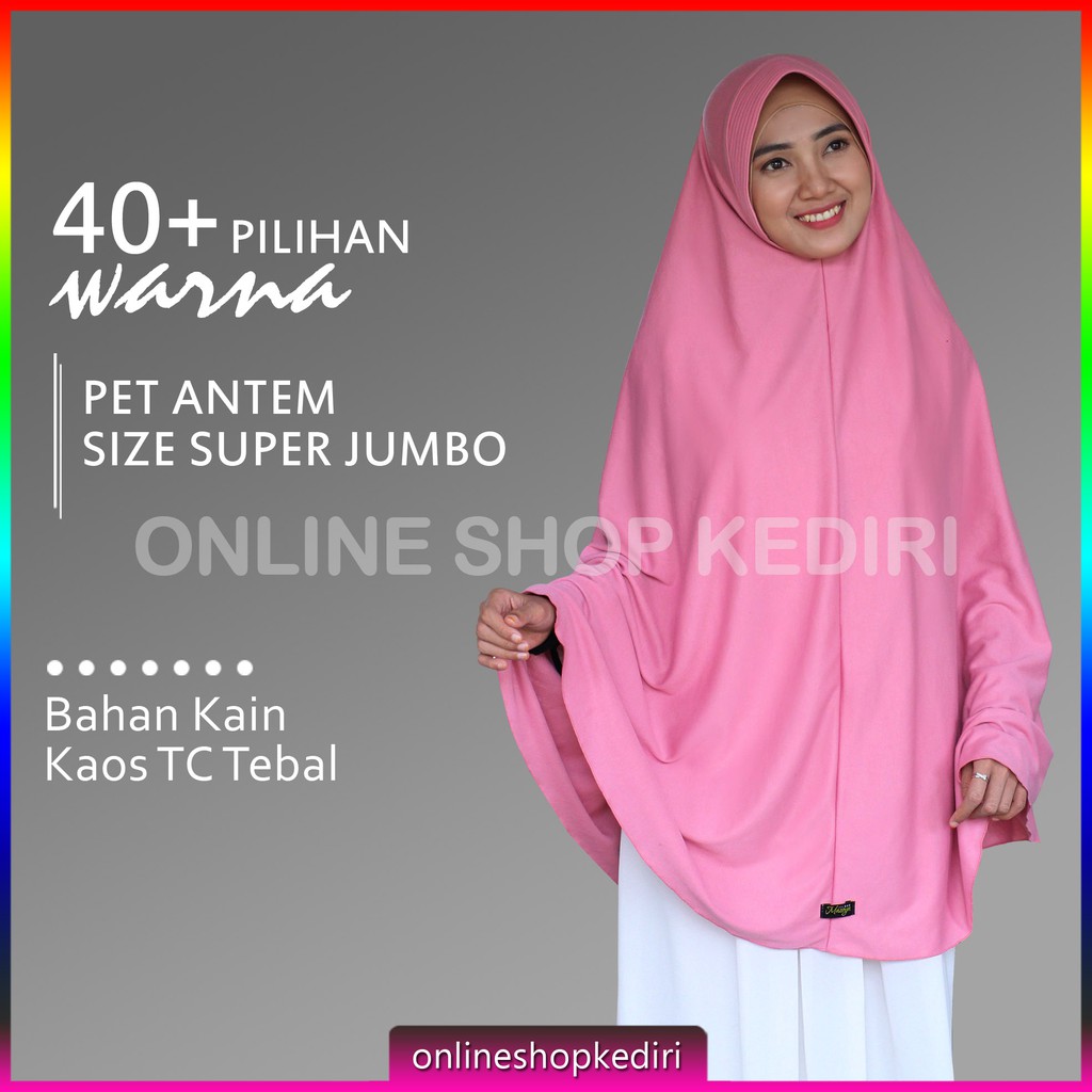  Jilbab  Instan Pet  Antem  Super Jumbo Hijab Kaos Bergo Syari 