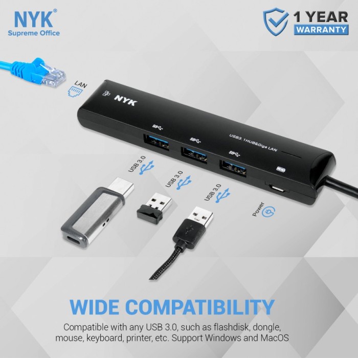 USB To Lan Type C GLH01 / USB Hub To LAN NYK / USB 3.0