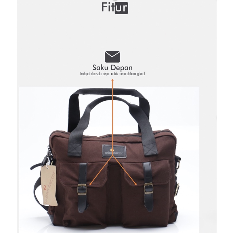 BUSY BROWN |ManNeedMe x URBAN| Tas Selempang Pria Tas Laptop Tas Jinjing ORIGINAL