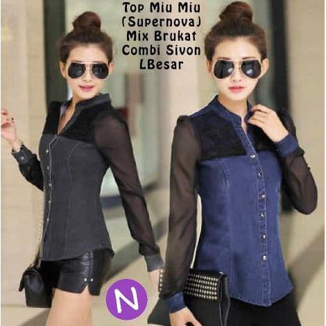 Sale!! 51403-Blouse Miu Miu Terbaru