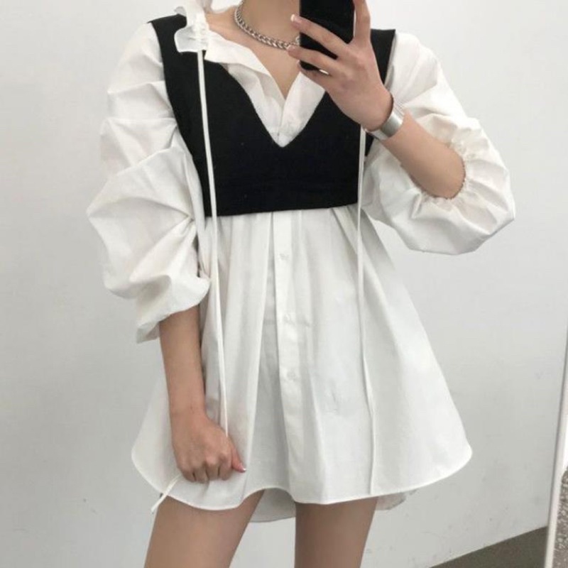 Shirt Vest Dress Top One Set JJ Label Shein Look Alike