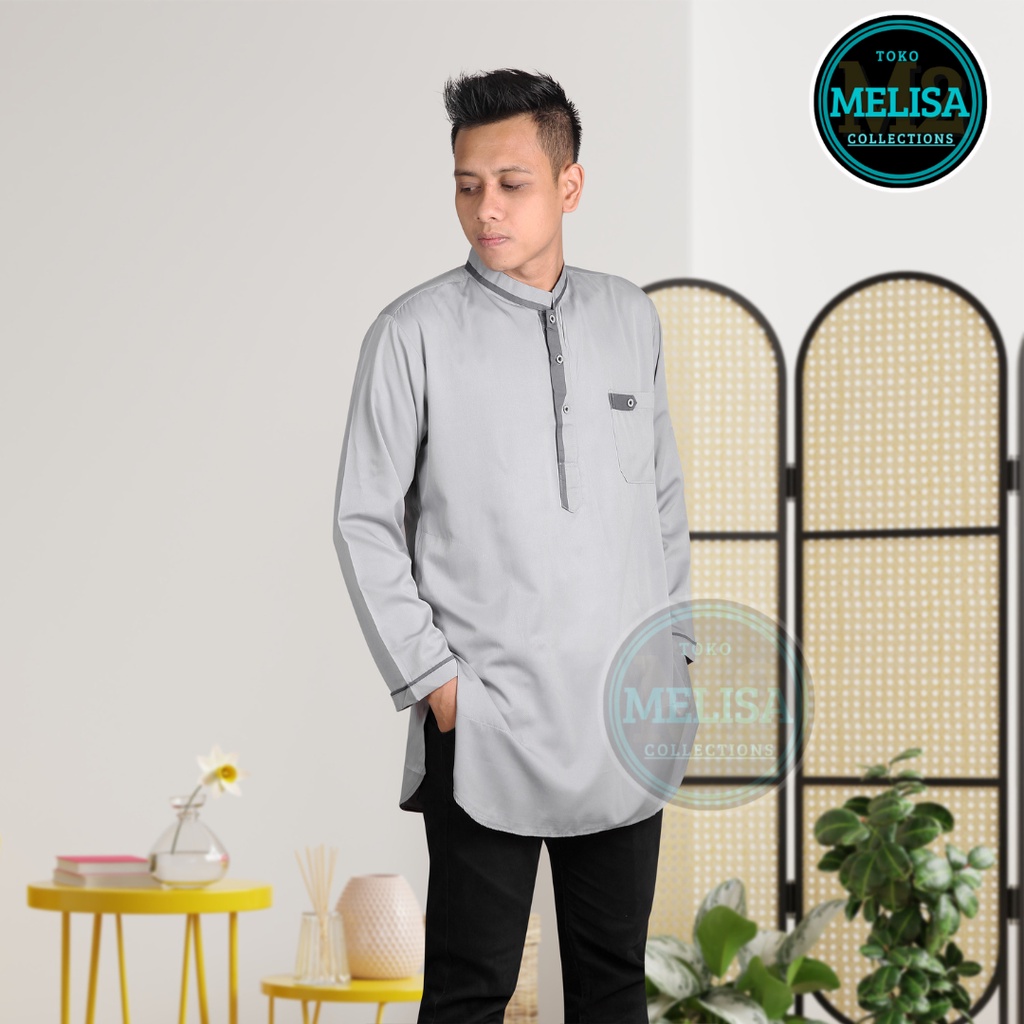 Baju Koko Kurta Lengan Panjang Baju Koko Fashion Muslim Pria Dewasa Terbaru Bahan Katun Tesla Premium / Baju Koko Pakaian Muslim Pria