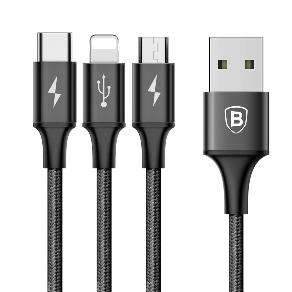 Baseus Rapid Series 3 in 1 Micro USB + Lightning + Type-C 3A 1.2M