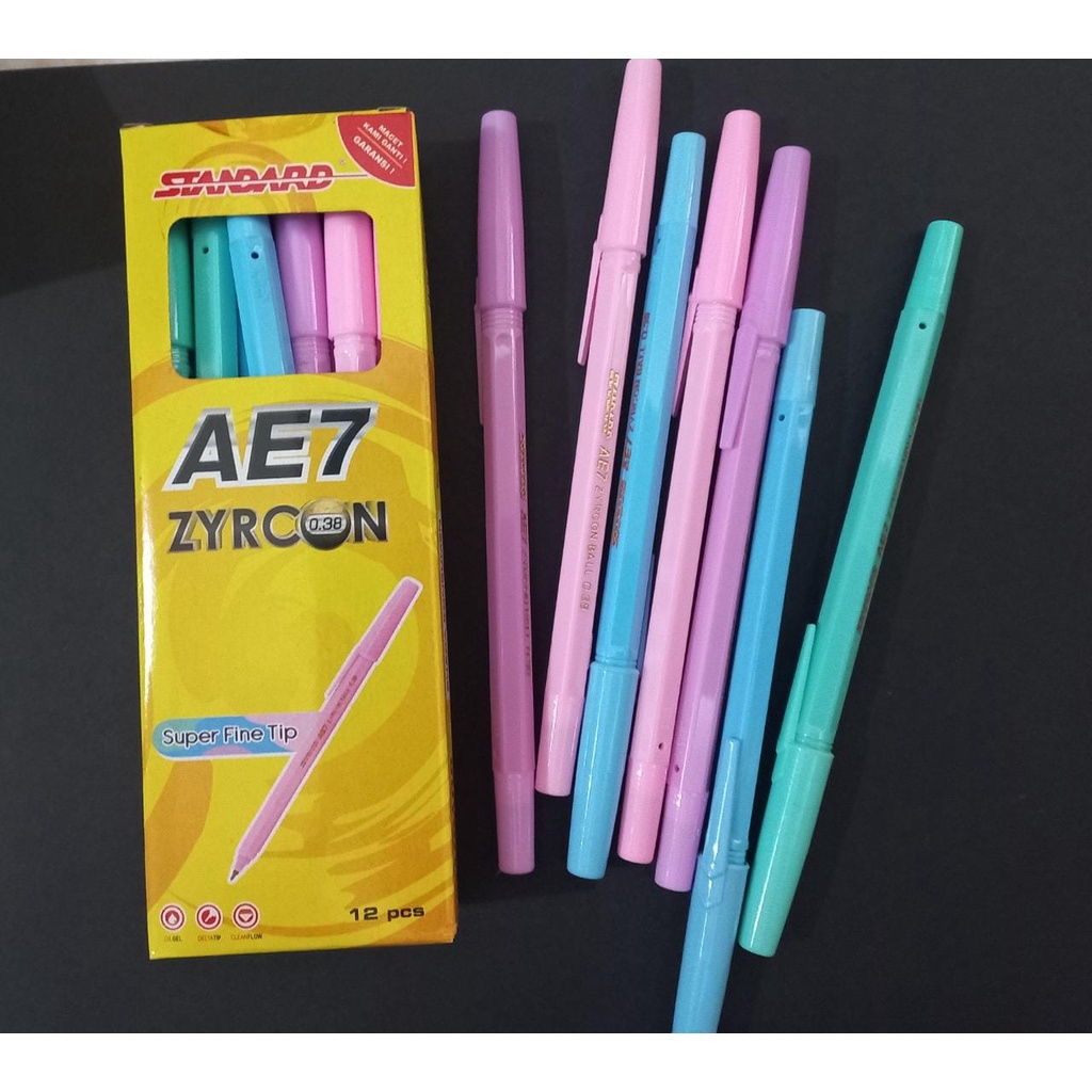 

Ballpoint Standard Hitam AE7 Zyrcon 0.38 mm/ Pulpen Hitam Standard Zyrcon / Super Smooth