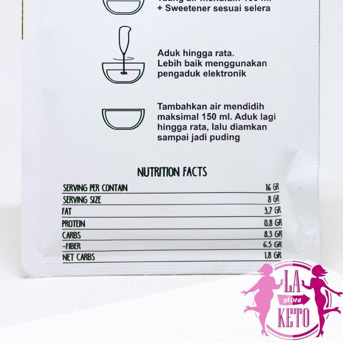 

LA KETO - CHOCOLATE PUDING INSTAN LOW CARB KETOFRIENDLY/5PACK @ 16gr