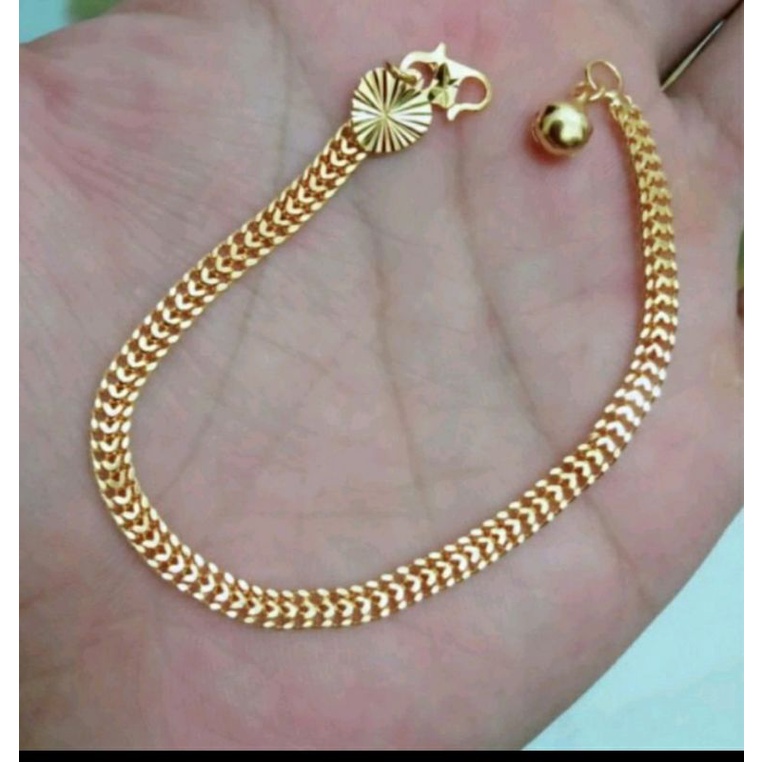 gelang tikar gold 24k free cincin coin / gelang tangan panjang 18cm