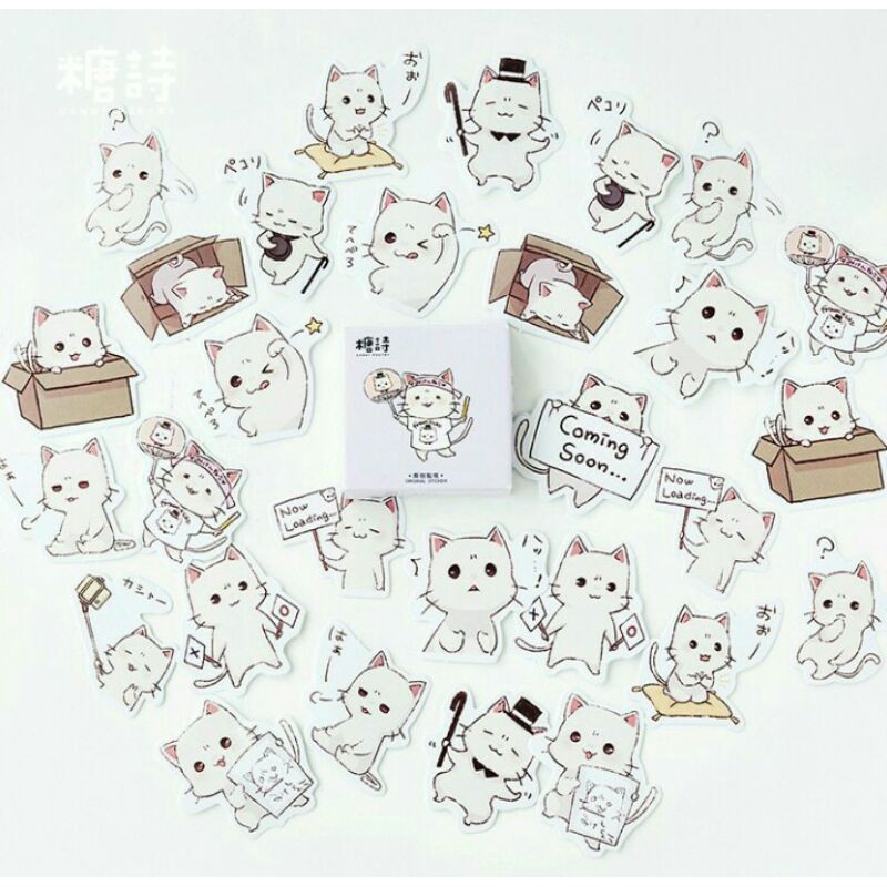 

45pcs aesthetic box kucing lucu utk dekorasi scrapbook/album