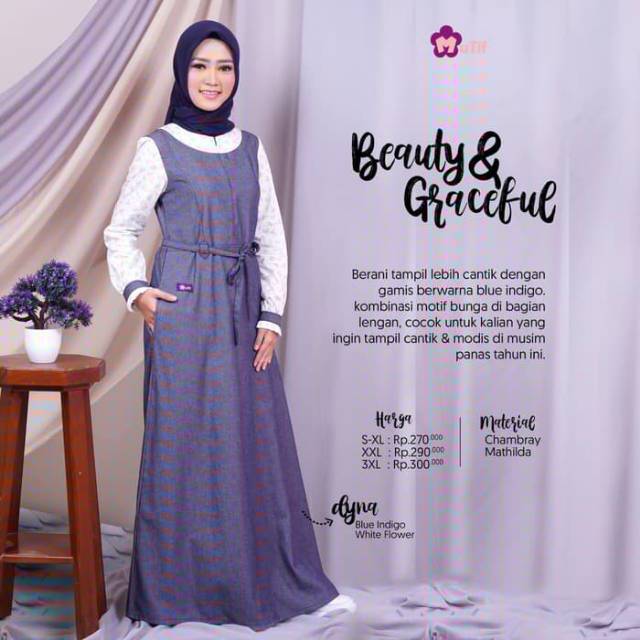 Mutif dyna mutif denim gamis mutif dyna