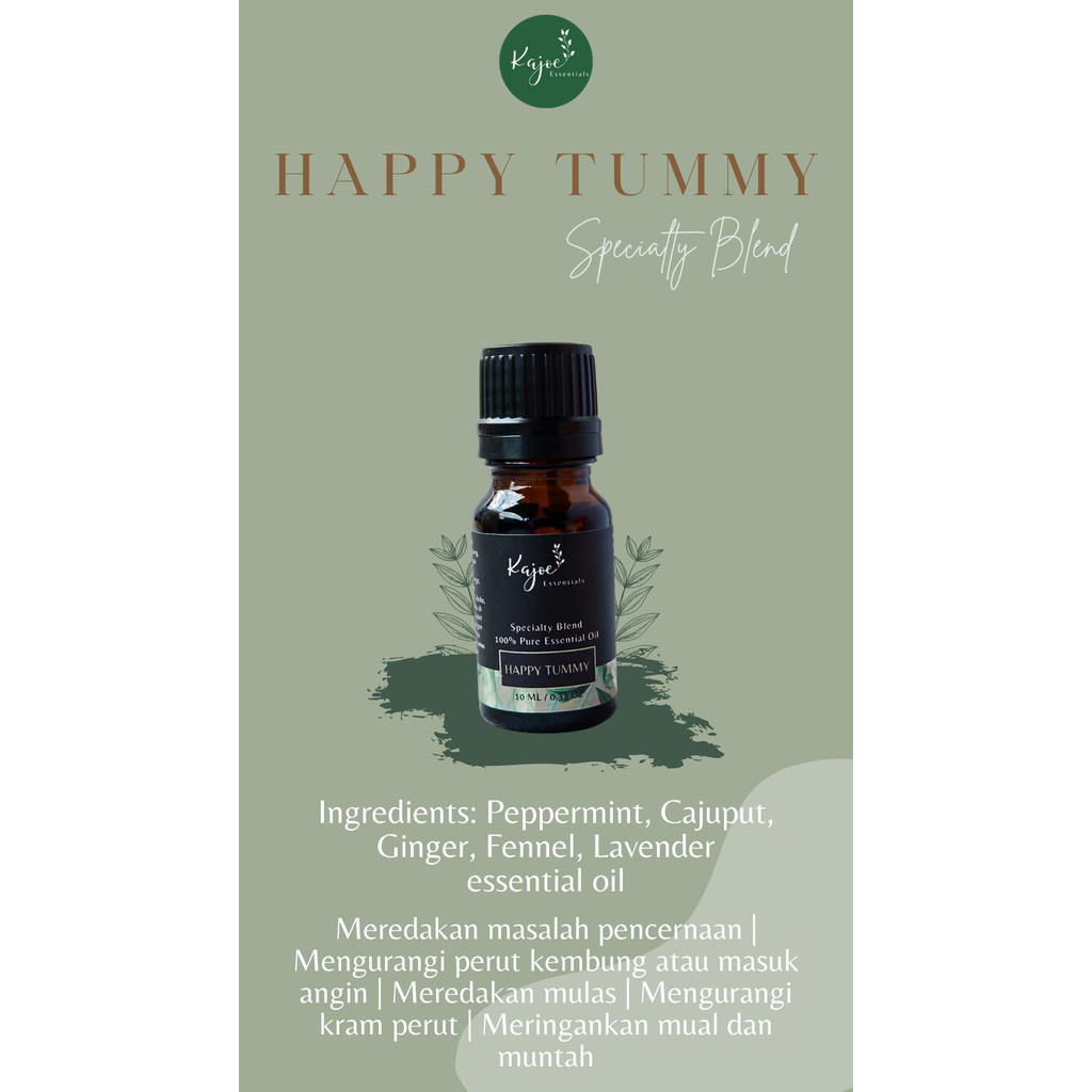 KAJOE HAPPY TUMMY Essential Oil Blend Diffuser Minyak Esensial Atsiri Aromaterapi Aromatheraphy