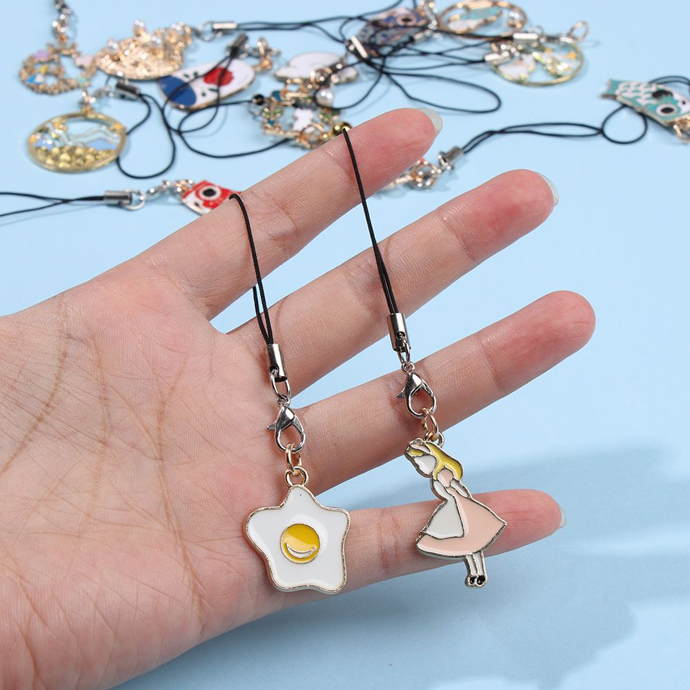 TOP Charm Mini Key Strap Lanyard Cute Phone Case Pendant Bag Accessories Gift Cat Hang Rope Flower