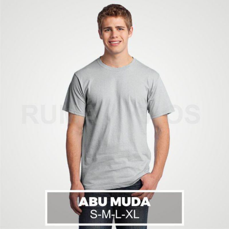 Kaos polos warna abu muda