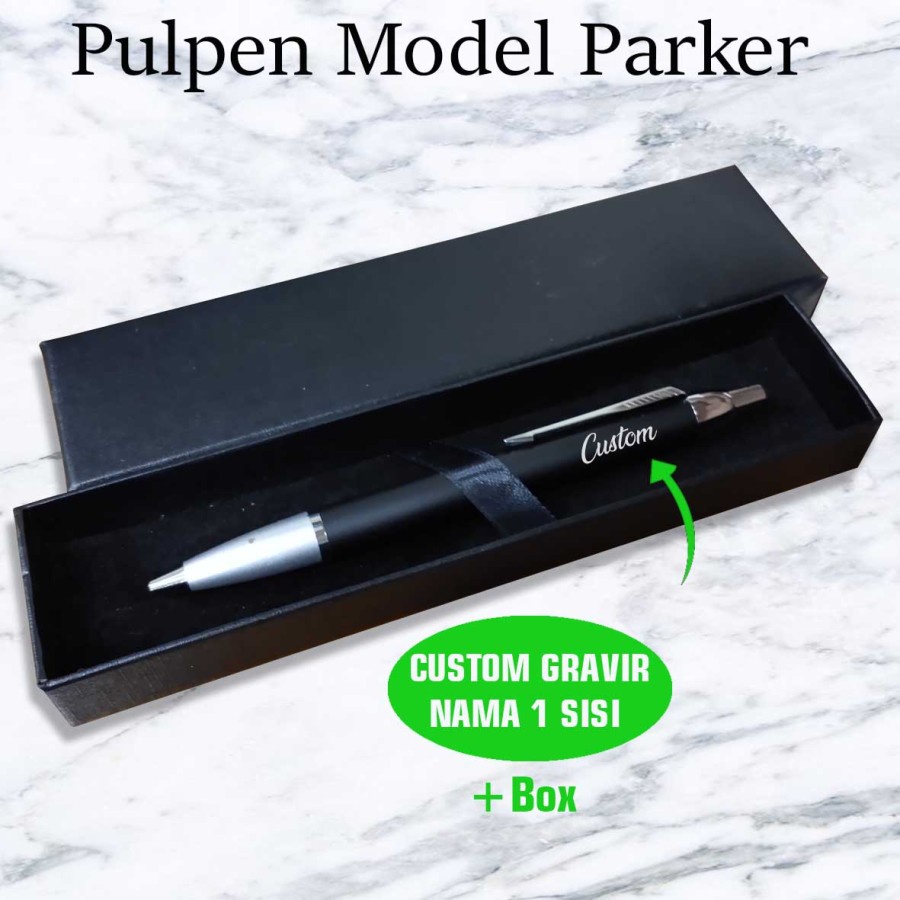 

Pulpen Model Parker LQ Black & Matte Black Gold + Box Exclusive FREE Gravir Nama Murah Meriah