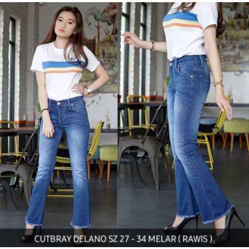 TERLARIS COD BAYAR DITEMPAT CELANA JEANS WANITA PREMIUM ORIGINAL CELANA JEANS WANITA CUTBRAY JEANS M
