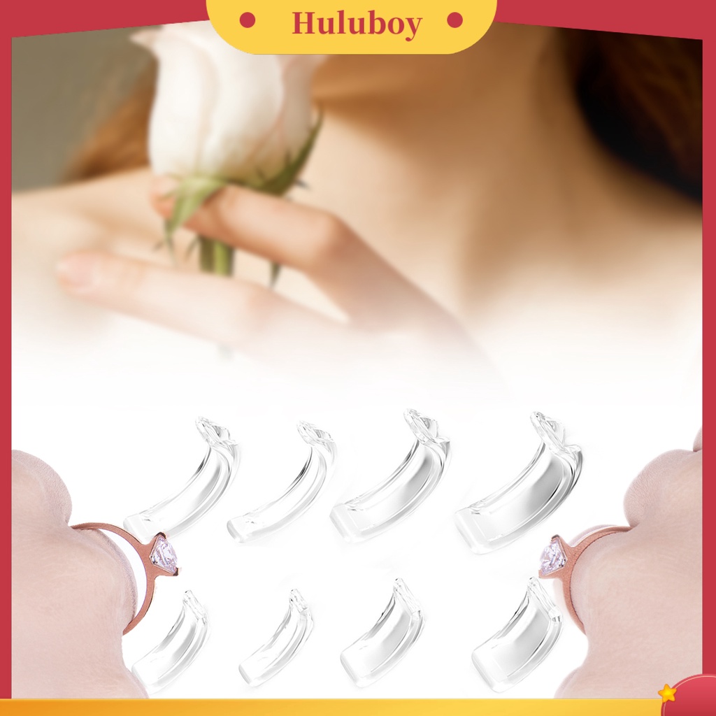 Hu Hu Hu Hu Hu Alat Bantu Pasang Kacamata♡ 8pcs Bantalan Pengatur Ukuran Cincin Warna Transparan