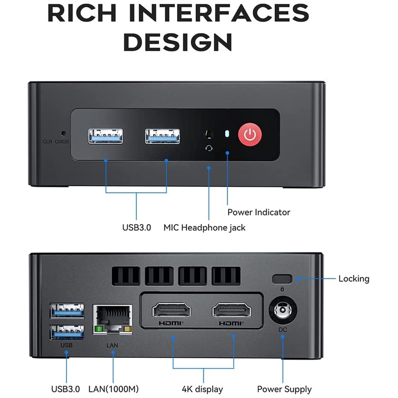 Beelink GK35 PRO 8/128GB SSD Mini Pc Intel Quad J4205 Dual HDMI Windows 10 PRO