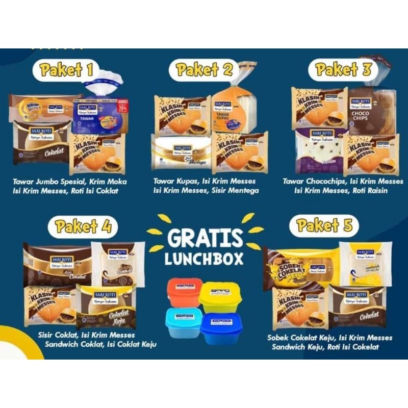 Paket Sari Roti Free Lunch Box