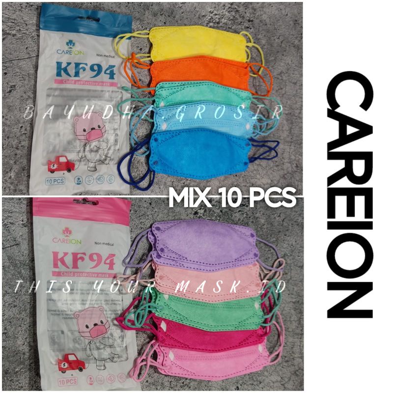 KF94 CAREION POLOS ANAK- MASKER KF94 ANAK KIDS CHILD EVO 4PLY KEMENKES