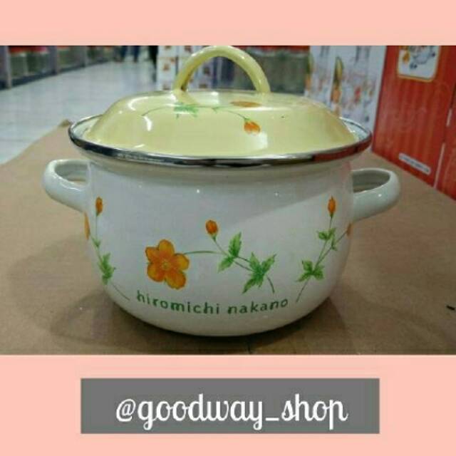 Panci shabby enamel diameter 14  cm hiromichi