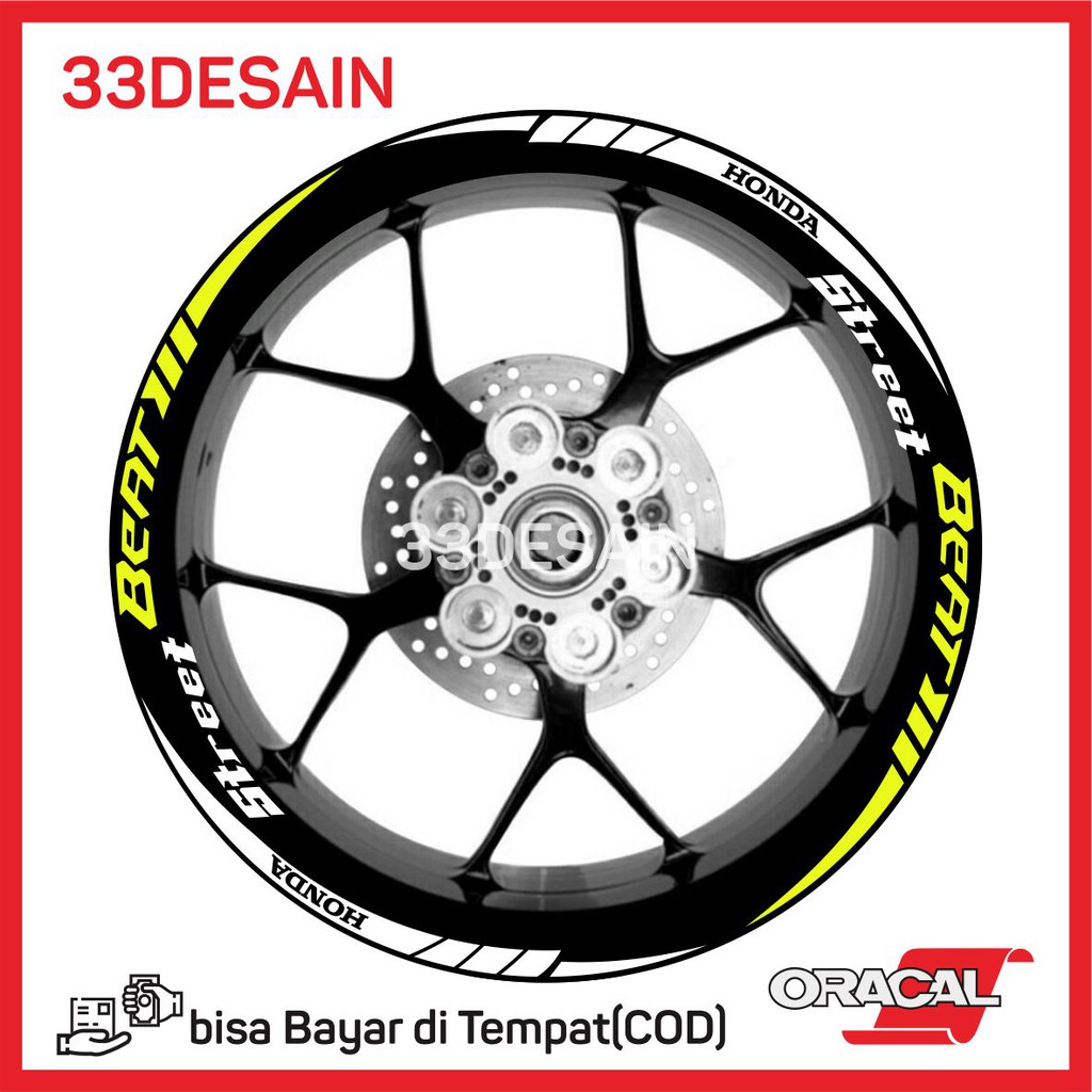 Aksesoris Motor Stiker Cutting 2 Velg Honda Beat Street NM 33Desain Shopee Indonesia