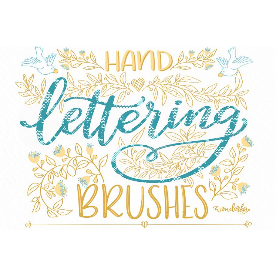 Procreate Brush - Lace Lettering Brushes by Wonderbox