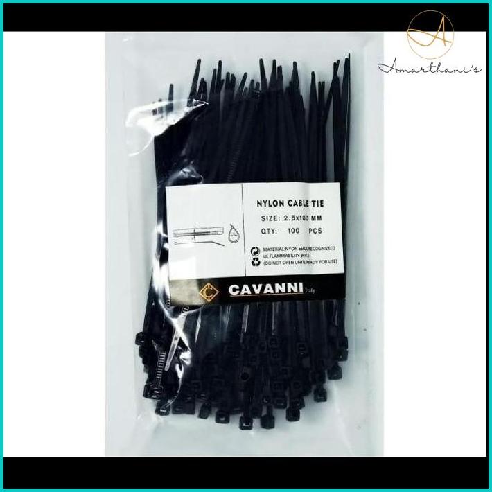 

Kabel Tis 2.5 X 100Mm Hitam Cavanni (100Pcs) Cable Ties Baqul