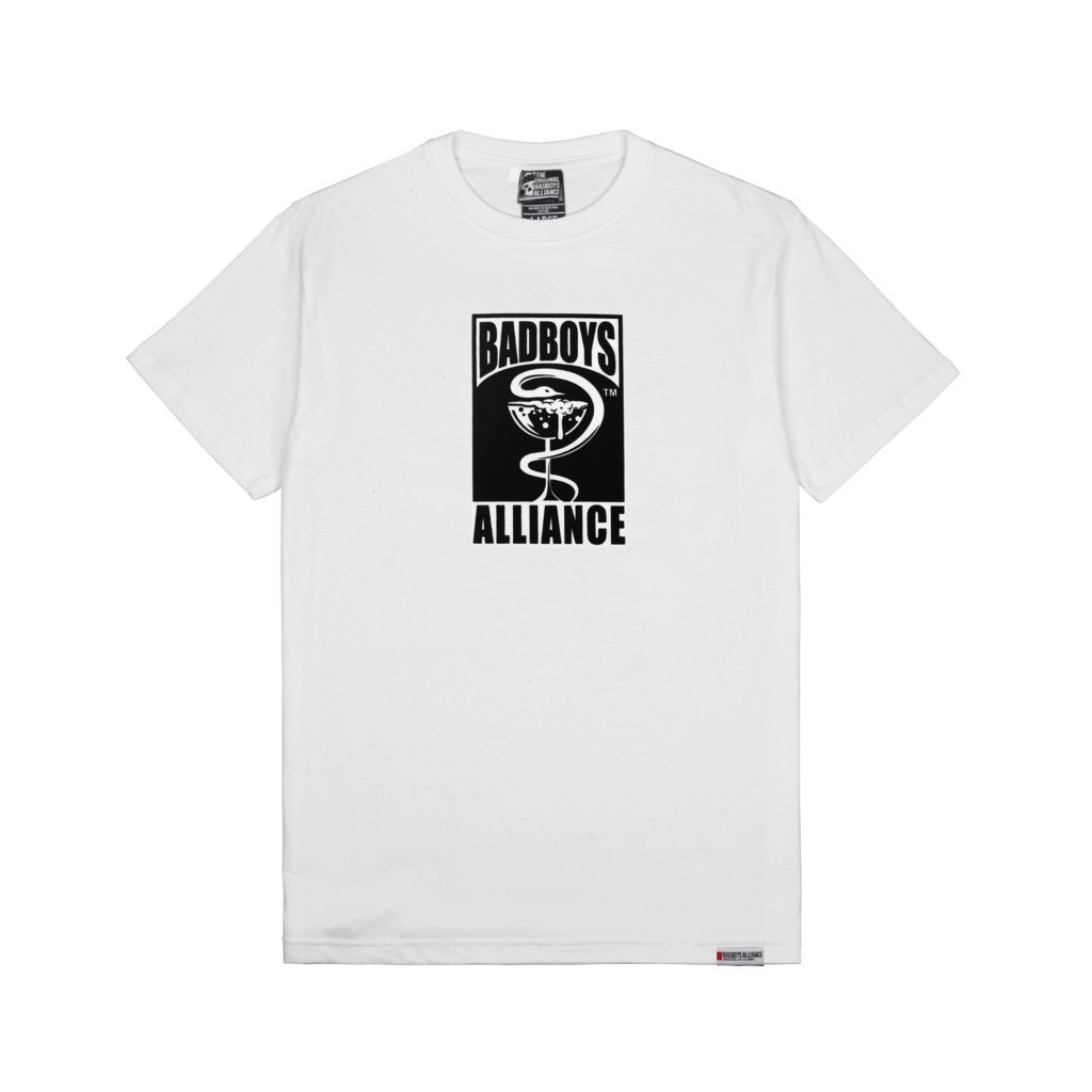 CROSSOVERBDG BADBOYS ALLIANCE - T-SHIRT " INGRED " WHITE UNISEX OVERSIZE TEE