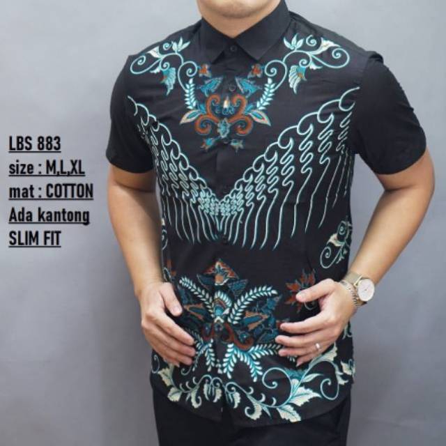 BAJU BATIK PRIA SLIM FIT MODERN DAN KEMEJA SLIMFIT MEWAH LENGAN PENDEK MIX CLOTHING CBS 660