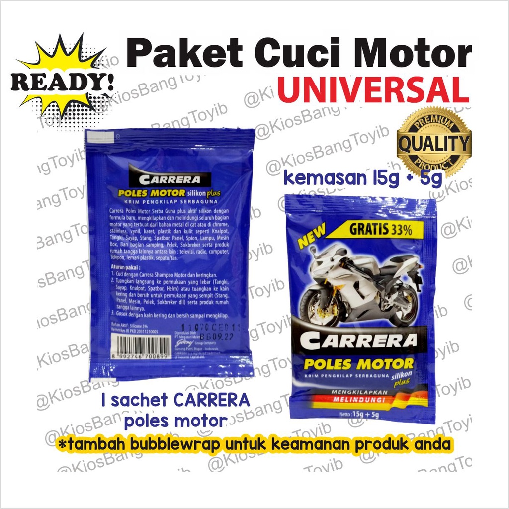 Paket Cuci Motor Bang Toyib - Kanebo Lap Chamois Shampoo Motor Poles Motor (1set)