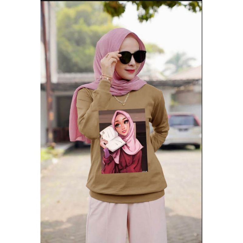 Baju Lengan Panjang Wanita -Edisi Muslimah Hijabers -Kekinian/ Kaos Distro Keren