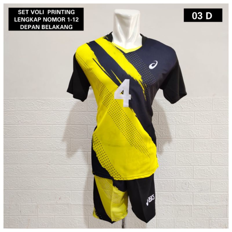 Setelan Jersey celana team tim volly baju voli set volly sepak bola futsal sudah sablon nomor 1 - 12