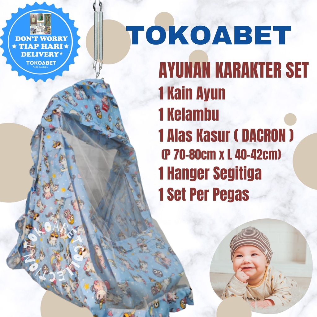 SET Ayunan kain karakter manual per perlengkapan tidur bayi NEW VARIAN