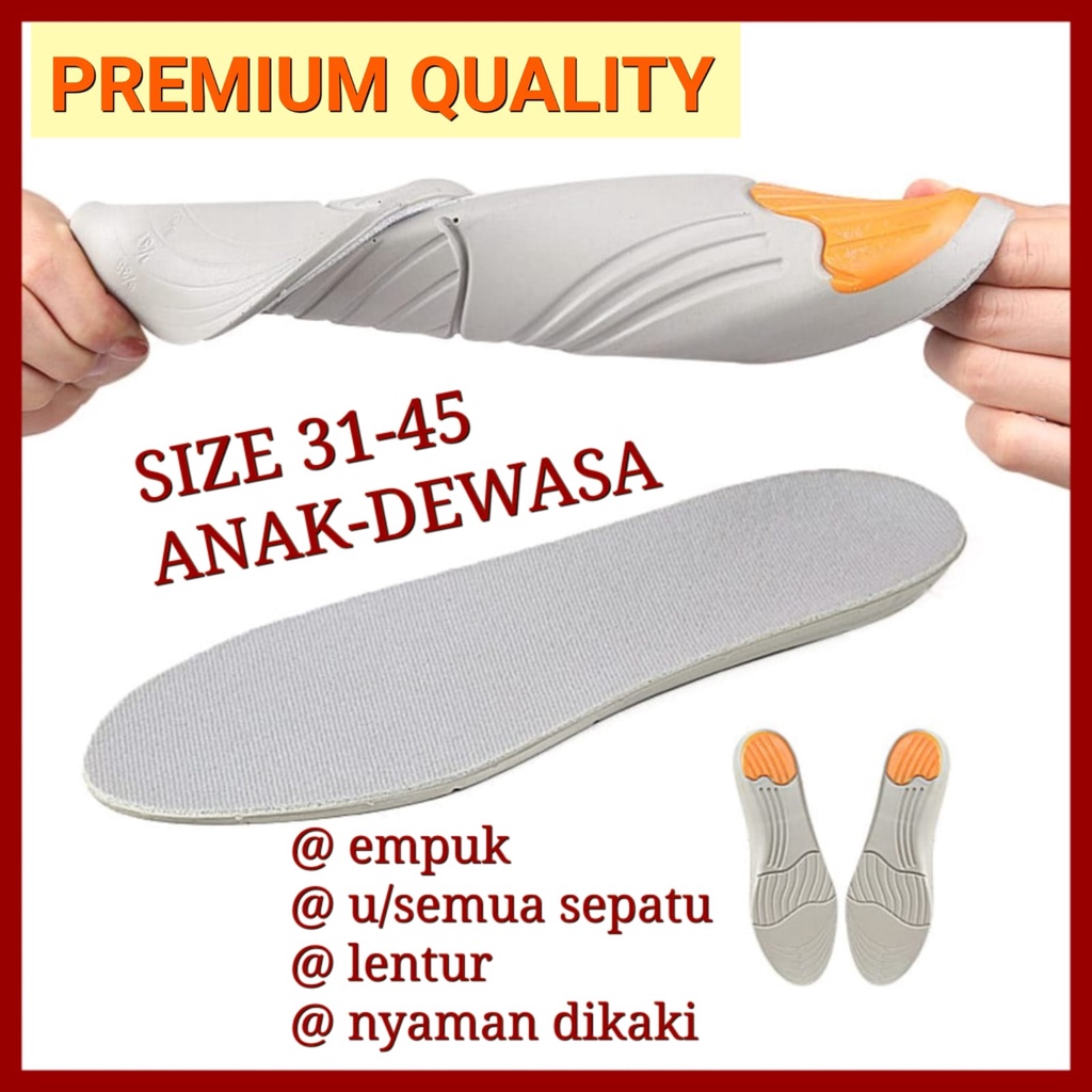 PREMIUM SEPASANG INSOLE SEPATU EMPUK ALAS SEPATU PRIA DAN WANITA ALAS SEPATU OLAHRAGA