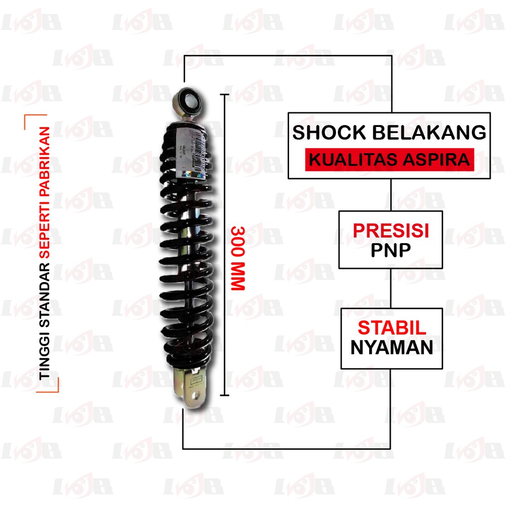 Aspira Shockbreaker Belakang  Motor Matic Mio Beat Vario Mono Shock 300mm