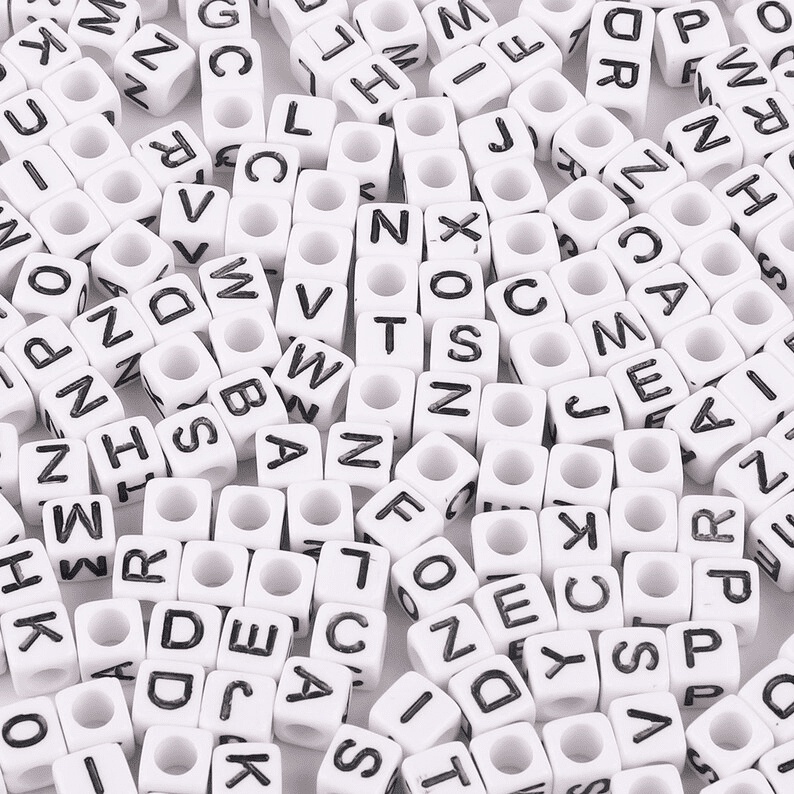 [SATUAN] Manik Manik Huruf Alfabets A - Z Kotak PUTIH