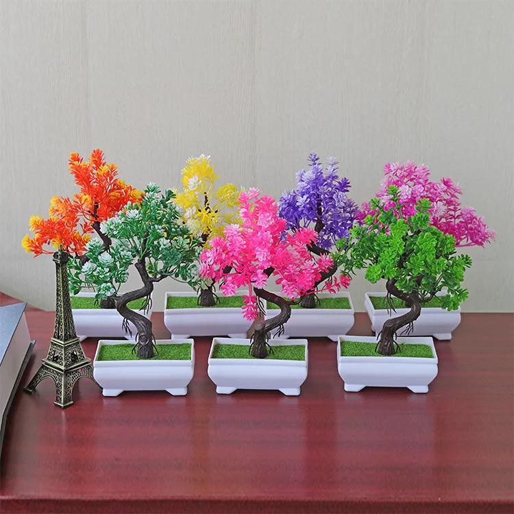 MurmerOfficial Ornamen Tanaman Pohon Bonsai Flower Pot Vas Bunga plastik Buatan Dekorasi Meja Cod R083