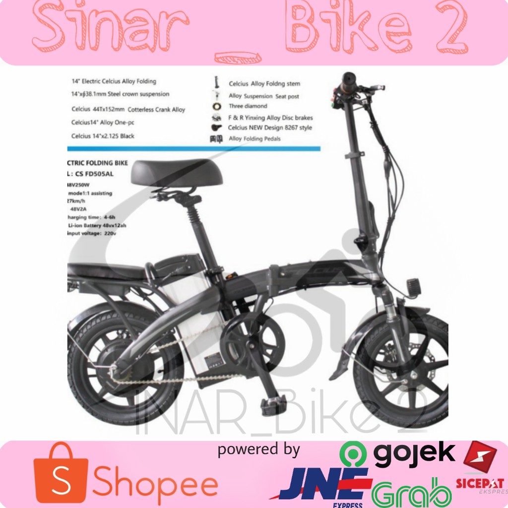 Electric Folding Bike 14Inch Cs Fd 505Al 48Volt