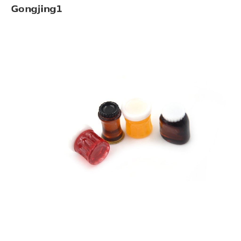 Gongjing1 4pcs / set Miniatur Toples Selai / Kopi Skala 1: 12 Untuk Dekorasi Rumah Boneka