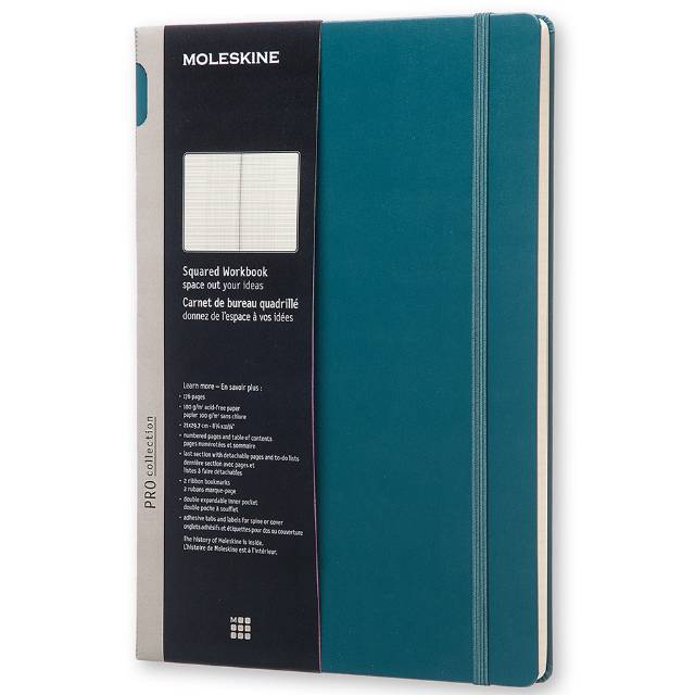 

Moleskine PROcollection Squared Workbook Turquoise Green Extra Large size