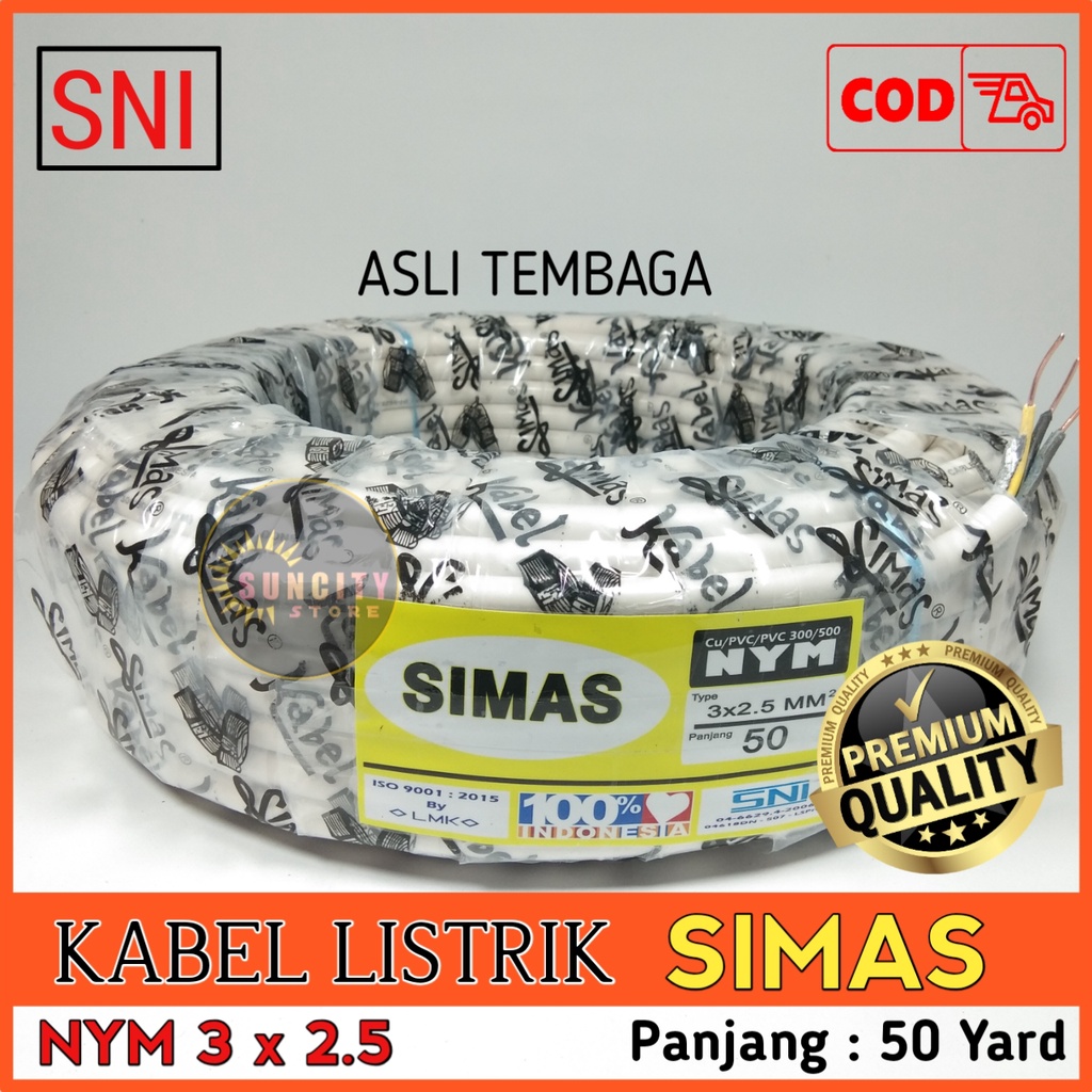 KABEL LISTRIK NYM 3x2.5 MM TEMBAGA MURNI SNI SIMAS