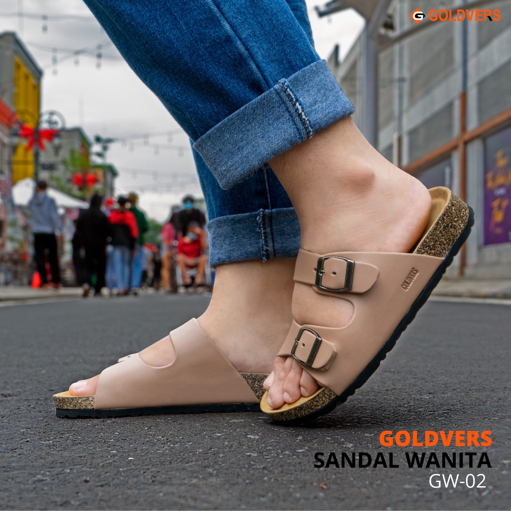 INDORAYA STORE Sandal Wanita Original GOLDVERS Model Slot Gesper 2 Casual Premium Hight Quality